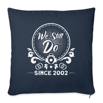 20e anniversaire de mariage Couple Design 20 ans de mariage - Housse de coussin décorative 45 x 45 cm - bleu marine - Devant