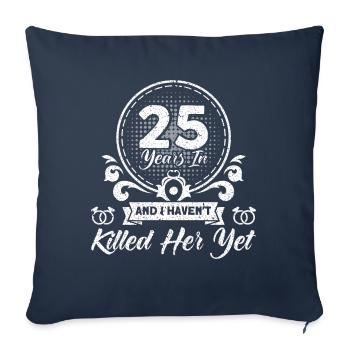 25e anniversaire de mariage Couple Design 25 ans de mariage - Housse de coussin décorative 45 x 45 cm - bleu marine - Devant
