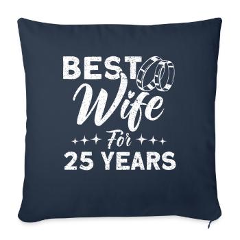 25th Wedding Anniversary Couple Design 25 Years of Marriage - Sofa pillowcase 17,3'' x 17,3'' (45 x 45 cm) - navy - Front