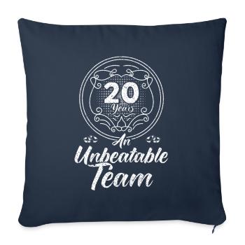 20e anniversaire de mariage Couple Design 20 ans de mariage - Housse de coussin décorative 45 x 45 cm - bleu marine - Devant
