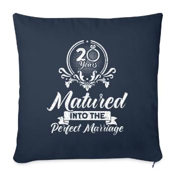 20e anniversaire de mariage Couple Design 20 ans de mariage - Housse de coussin décorative 45 x 45 cm - bleu marine - Devant