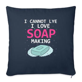 Conception de fabrication de savon pour les conceptions de fabricants de savon - Housse de coussin décorative 45 x 45 cm - bleu marine - Devant