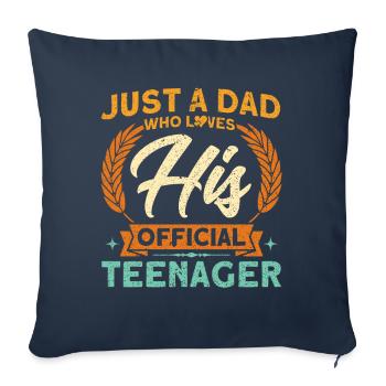 Père qui aime son adolescent officiel - Housse de coussin décorative 45 x 45 cm - bleu marine - Devant