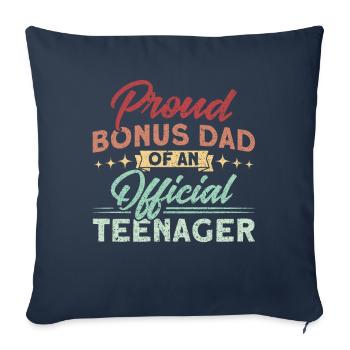 Bonus père d’une famille d’adolescents officielle - Housse de coussin décorative 45 x 45 cm - bleu marine - Devant