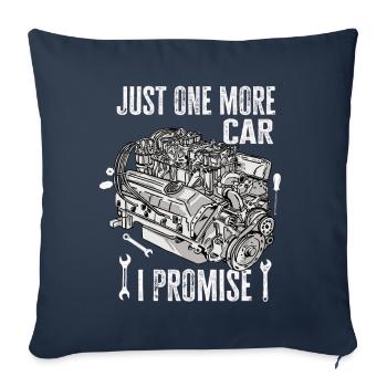 Juste une pièce de voiture de plus que je promets - Housse de coussin décorative 45 x 45 cm - bleu marine - Devant