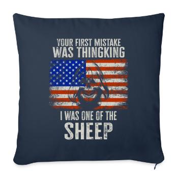 Your first Mistake was thinking I was a Sheep - Sofa pillowcase 17,3'' x 17,3'' (45 x 45 cm) - navy - Front