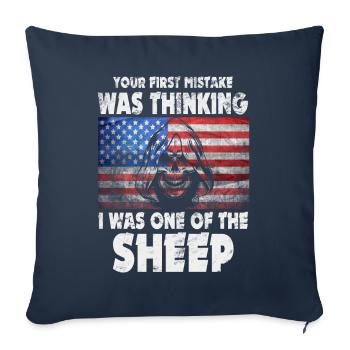 Your first Mistake was thinking I was a Sheep - Sofa pillowcase 17,3'' x 17,3'' (45 x 45 cm) - navy - Front