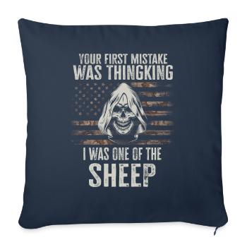 Your first Mistake was thinking I was a Sheep - Sofa pillowcase 17,3'' x 17,3'' (45 x 45 cm) - navy - Front