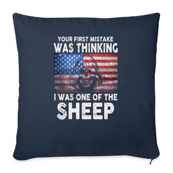 Your first Mistake was thinking I was a Sheep - Sofa pillowcase 17,3'' x 17,3'' (45 x 45 cm) - navy - Front