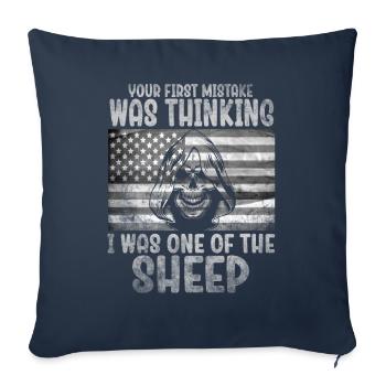 Your first Mistake was thinking I was a Sheep - Sofa pillowcase 17,3'' x 17,3'' (45 x 45 cm) - navy - Front