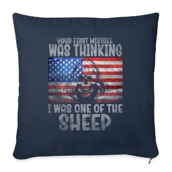Your first Mistake was thinking I was a Sheep - Sofa pillowcase 17,3'' x 17,3'' (45 x 45 cm) - navy - Front