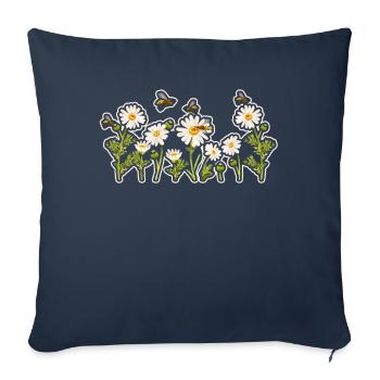 Marguerites Daisy Summer Daisies Jardin de fleurs - Housse de coussin décorative 45 x 45 cm - bleu marine - Devant