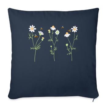Marguerites Daisy Summer Daisies Flower Garden - Sofa pillowcase 17,3'' x 17,3'' (45 x 45 cm) - navy - Front
