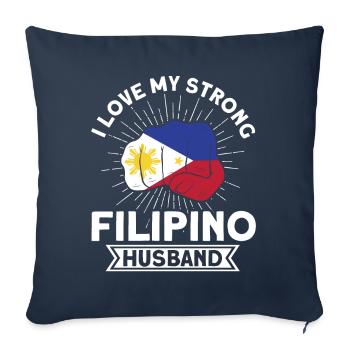 Philippines Drapeau philippin - Housse de coussin décorative 45 x 45 cm - bleu marine - Devant