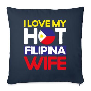 Philippines Drapeau philippin - Housse de coussin décorative 45 x 45 cm - bleu marine - Devant