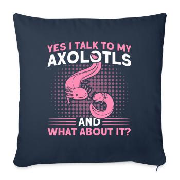 Axolotl Axolotl Propriétaire Axolotl Amphibian Gift - Housse de coussin décorative 45 x 45 cm - bleu marine - Devant