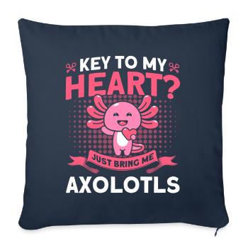 Axolotl Axolotl Propriétaire Axolotl Amphibian Gift - Housse de coussin décorative 45 x 45 cm - bleu marine - Devant