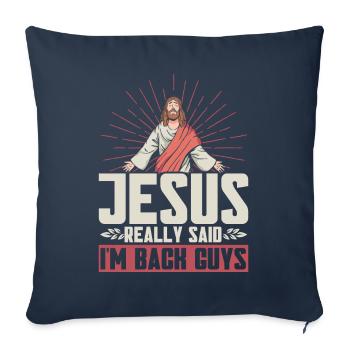 Jésus Bible Église religieuse chrétienne Don - Housse de coussin décorative 45 x 45 cm - bleu marine - Devant
