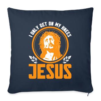 Jésus Bible Église religieuse chrétienne Don - Housse de coussin décorative 45 x 45 cm - bleu marine - Devant