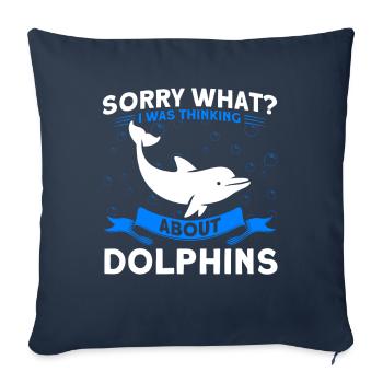 Delfin Delfin Liebhaber Tier Delfine Geschenk - Sofakissenbezug 45 x 45 cm - Navy - Vorne