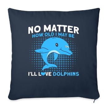 Delfin Delfin Liebhaber Tier Delfine Geschenk - Sofakissenbezug 45 x 45 cm - Navy - Vorne