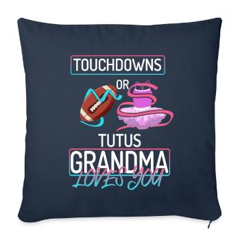 Touchdowns ou Tutus Grand-mère t’aime - Housse de coussin décorative 45 x 45 cm - bleu marine - Devant