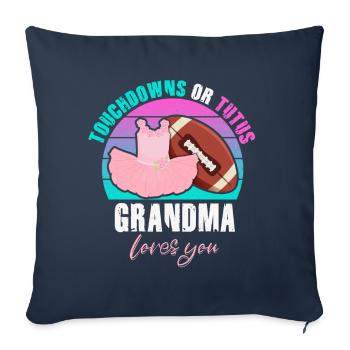 Touchdowns ou Tutus Grand-mère t’aime - Housse de coussin décorative 45 x 45 cm - bleu marine - Devant