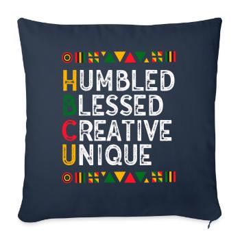 Université historique Black College - Housse de coussin décorative 45 x 45 cm - bleu marine - Devant