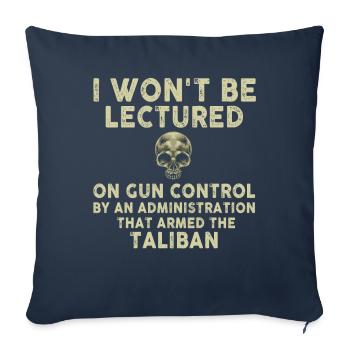 Je ne serai pas sermonné sur le contrôle des armes à feu - Housse de coussin décorative 45 x 45 cm - bleu marine - Devant