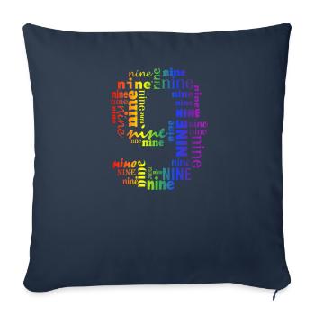 Nine 9th Birthday | Coldorful Words Themed - Sofakissenbezug 45 x 45 cm - Navy - Vorne