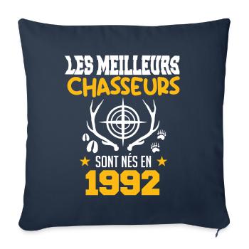 Chasseur | Anniversaire chasseur 1992 - Housse de coussin décorative 45 x 45 cm - bleu marine - Devant