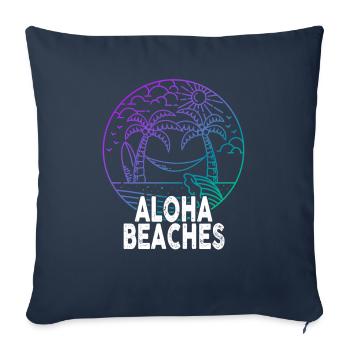 Plages d’Aloha Île tropicale d’été hawaïenne - Housse de coussin décorative 45 x 45 cm - bleu marine - Devant