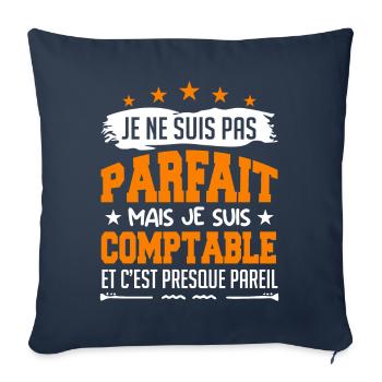 je ne suis pas parfait COMPTABLE | comptable - Housse de coussin décorative 45 x 45 cm - bleu marine - Devant