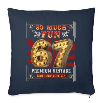 67th birthday 67 years Vintage-Retro Fun-Birthday - Sofa pillowcase 17,3'' x 17,3'' (45 x 45 cm) - navy - Front