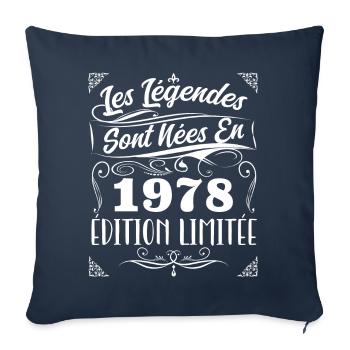 1978 les légendes sont nées en 1978 | vintage - Housse de coussin décorative 45 x 45 cm - bleu marine - Devant