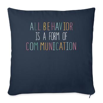 Tout comportement est une forme de communication - Housse de coussin décorative 45 x 45 cm - bleu marine - Devant