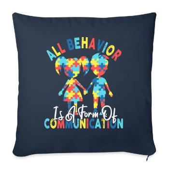 Tout comportement est une forme de communication - Housse de coussin décorative 45 x 45 cm - bleu marine - Devant