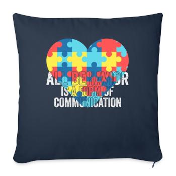 All Behavior Is A Form Of Communication - Sofa pillowcase 17,3'' x 17,3'' (45 x 45 cm) - navy - Front