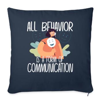Tout comportement est une forme de communication - Housse de coussin décorative 45 x 45 cm - bleu marine - Devant