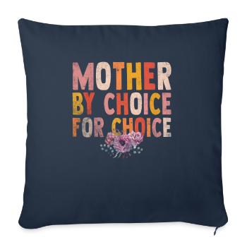 Mère par choix Pour Choix Pro Choice Féministe - Housse de coussin décorative 45 x 45 cm - bleu marine - Devant