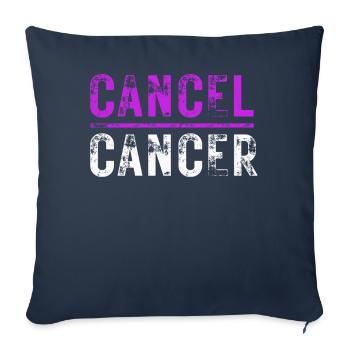 Cancer Awarness Combattre Cancer Cancer Guerrier du Cancer du sein - Housse de coussin décorative 45 x 45 cm - bleu marine - Devant
