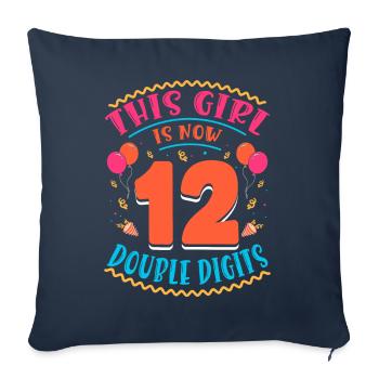 Cette fille a maintenant 12 | Thème Cupcake - Housse de coussin décorative 45 x 45 cm - bleu marine - Devant
