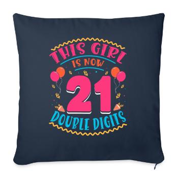 This Girl Is Now 21 | Cupcake Themed - Sofa pillowcase 17,3'' x 17,3'' (45 x 45 cm) - navy - Front