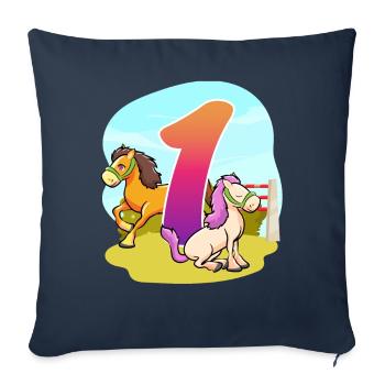 1st Birthday Riding Horse-themed One Party - Sofa pillowcase 17,3'' x 17,3'' (45 x 45 cm) - navy - Front