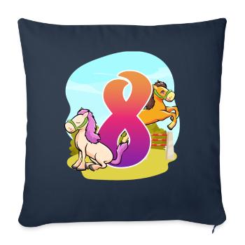 8th Birthday Riding Riding Theme Eight Party - Sofa pillowcase 17,3'' x 17,3'' (45 x 45 cm) - navy - Front