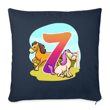 7th Birthday Riding Horse Theme Seven Party - Sofa pillowcase 17,3'' x 17,3'' (45 x 45 cm) - navy - Front