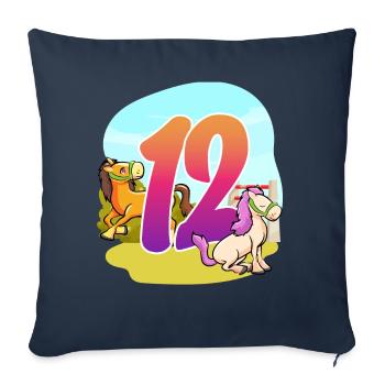 12th Birthday Riding Horse Theme Twelve Party - Sofa pillowcase 17,3'' x 17,3'' (45 x 45 cm) - navy - Front