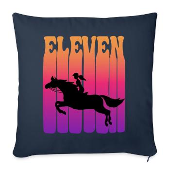 Girl riding, I am 11 years old, children 11. - Sofa pillowcase 17,3'' x 17,3'' (45 x 45 cm) - navy - Front