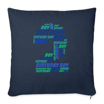 Anniversaire Garçon 2ème anniversaire | Garçons - Housse de coussin décorative 45 x 45 cm - bleu marine - Devant