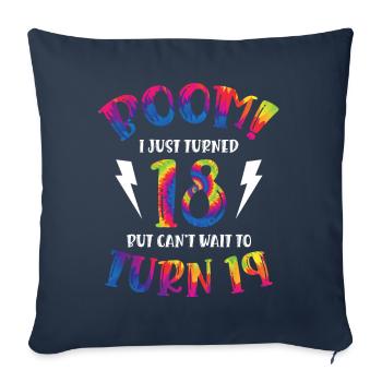 Boom I just turned 18 but can't - Sofa pillowcase 17,3'' x 17,3'' (45 x 45 cm) - navy - Front